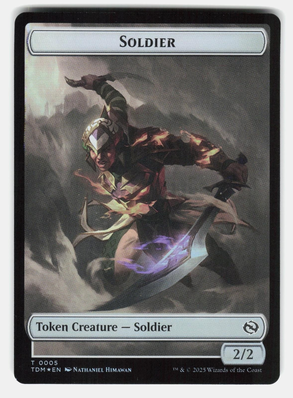 SOLDIER (0004) // SOLDIER (0005) DOUBLE SIDED TOKEN FOIL MTG HIMAWAN NM/M1