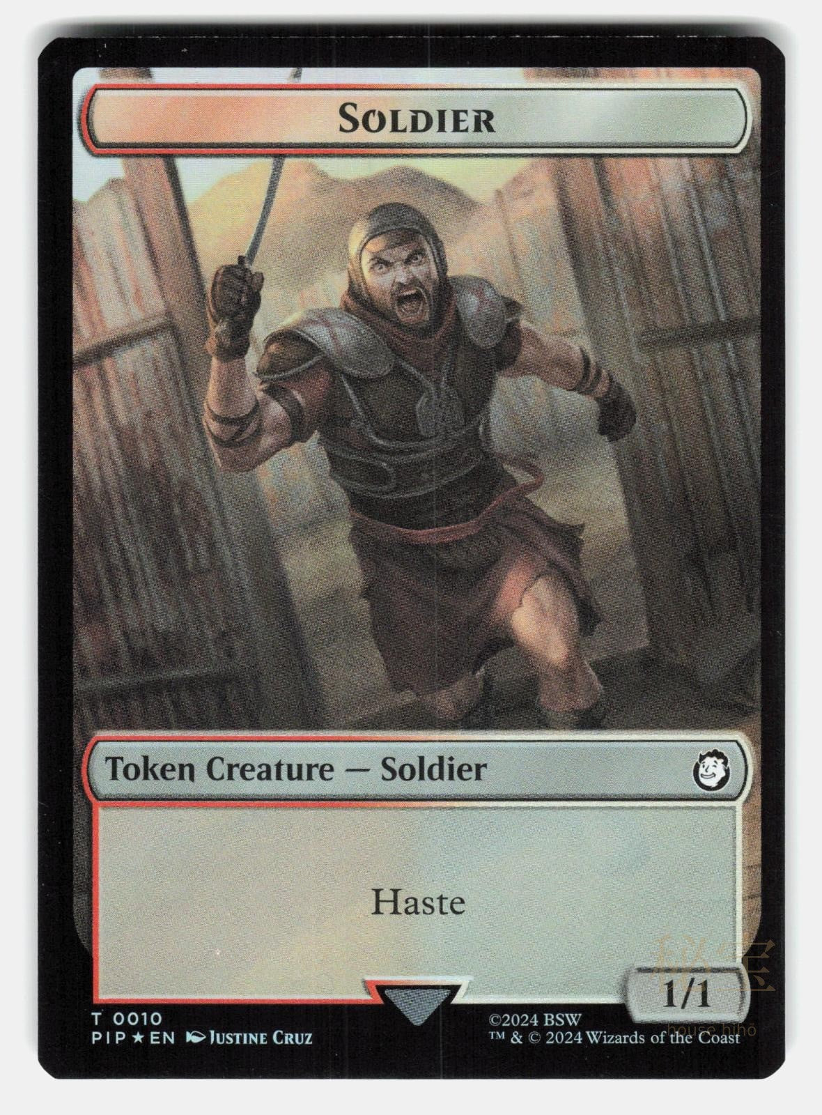 FOOD (0014) // SOLDIER (0010) DOUBLE SIDED TOKEN FOIL MTG CRUZ LP1