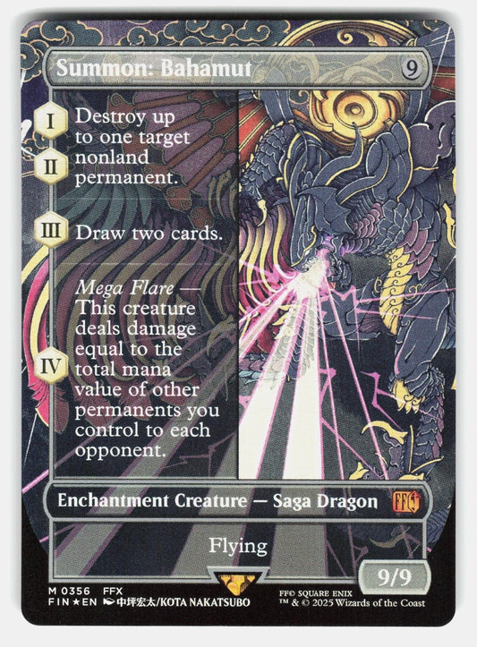SUMMON: BAHAMUT (BORDERLESS) 356 FOIL   Magic: The Gathering   NAKATSUBO NM/M0
