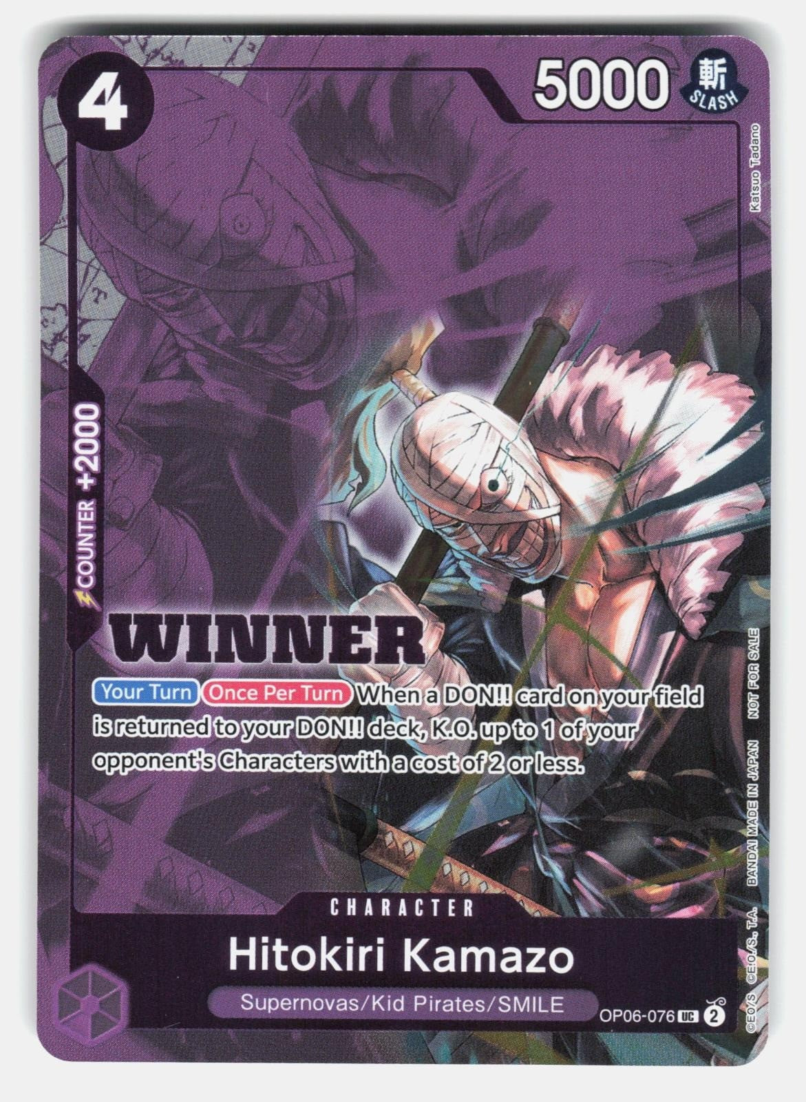 HITOKIRI KAMAZO (WINNER PACK 2025 VOL. 1) OP06 076 FOIL   One Piece  TADANO NM/M0