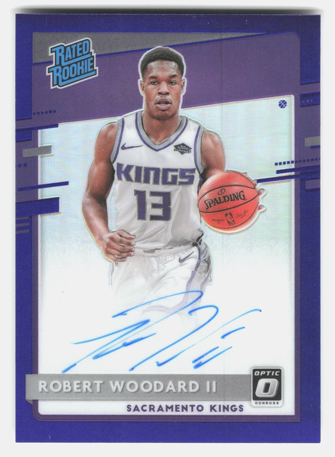 Robert Woodard II 2020 21 Donruss Optic Rated Rookie Auto Purple Kings0