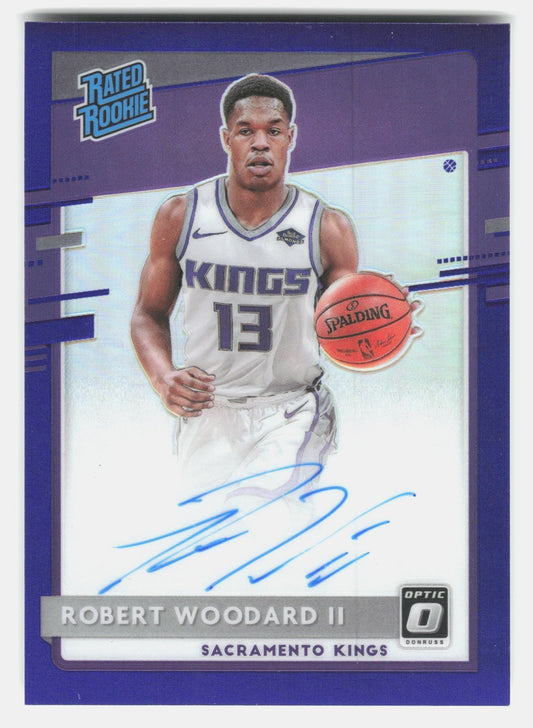 Robert Woodard II 2020 21 Donruss Optic Rated Rookie Auto Purple Kings0