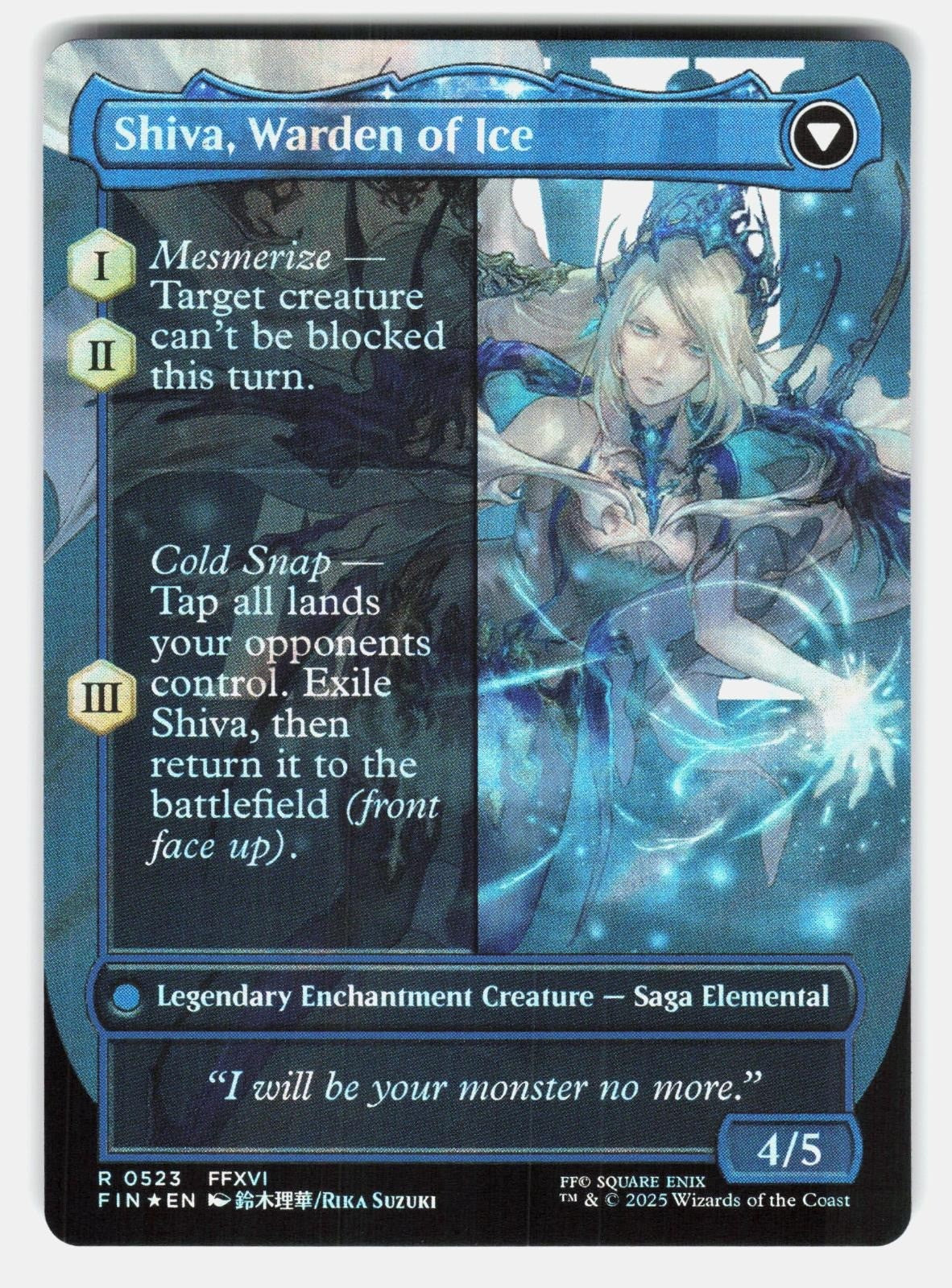 JILL, SHIVA'S DOMINANT (BORDERLESS) (SURGE FOIL) 523 FOIL   MTG   SUZUKI NM/M1