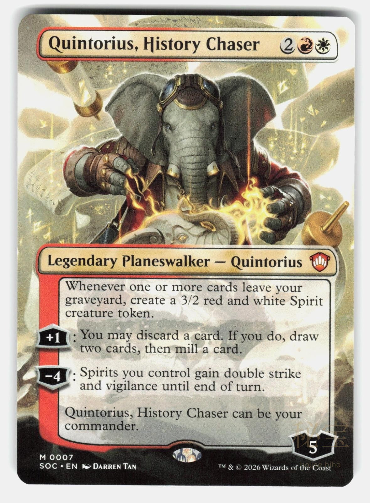 QUINTORIUS, HISTORY CHASER (BORDERLESS)   Magic: The Gathering   TAN NM/M0