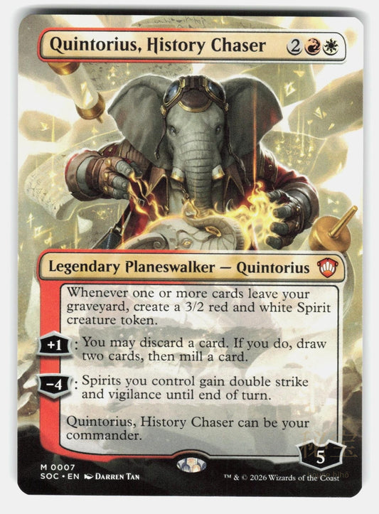 QUINTORIUS, HISTORY CHASER (BORDERLESS)   Magic: The Gathering   TAN NM/M0