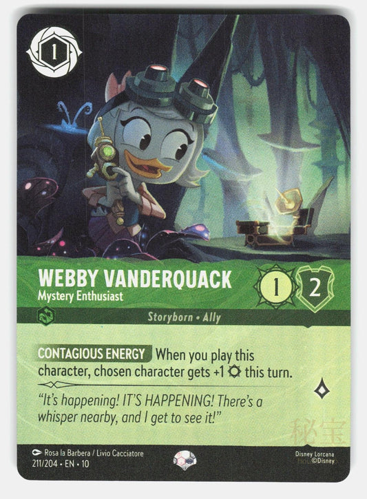 WEBBY VANDERQUACK - MYSTERY ENTHUSIAST (EPIC) 10 211/204 HOLO  CACCIATORE NM/M0