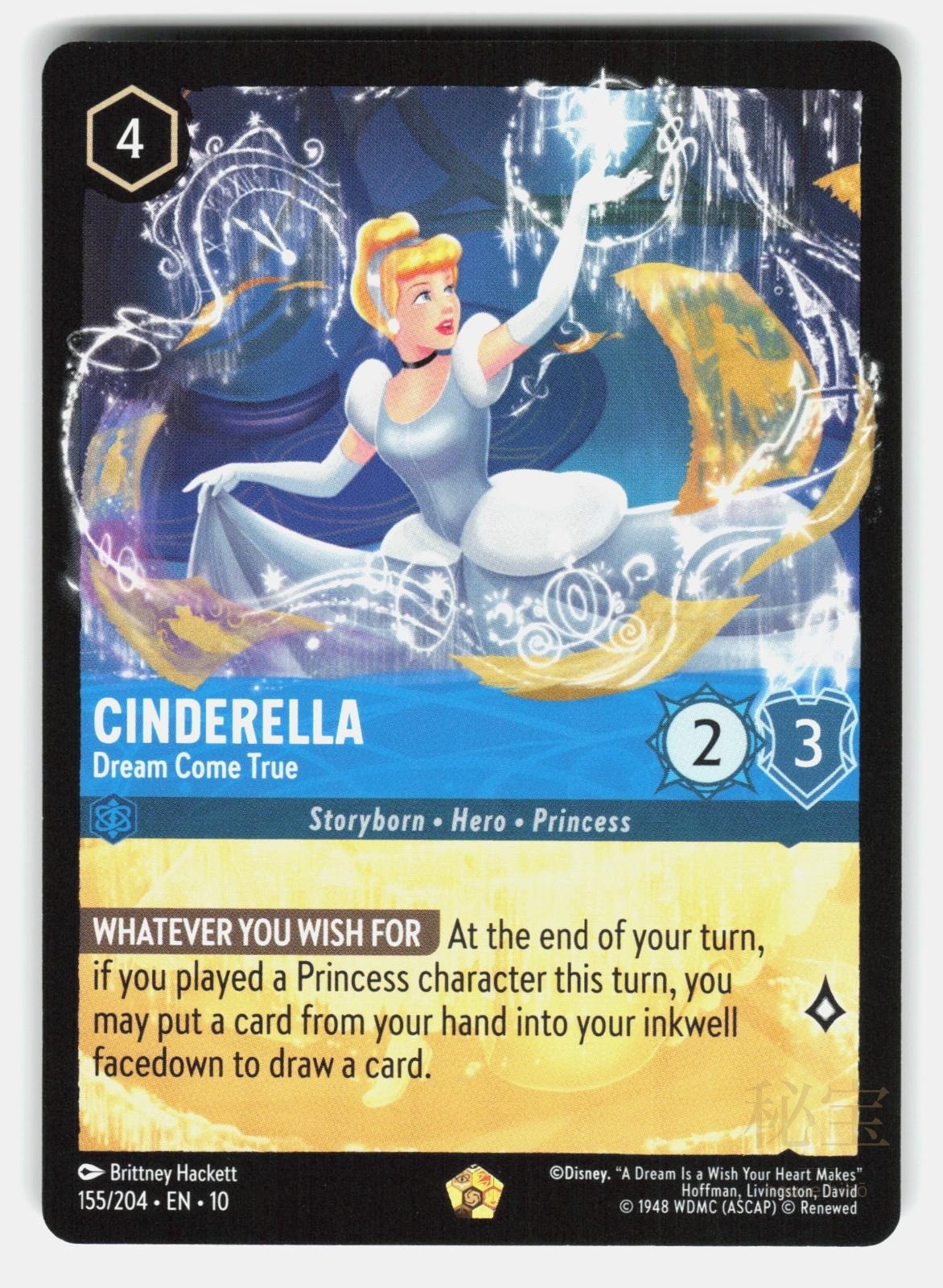 CINDERELLA   DREAM COME TRUE 10 155/204   Lorcana   2025 HACKETT NM/M0