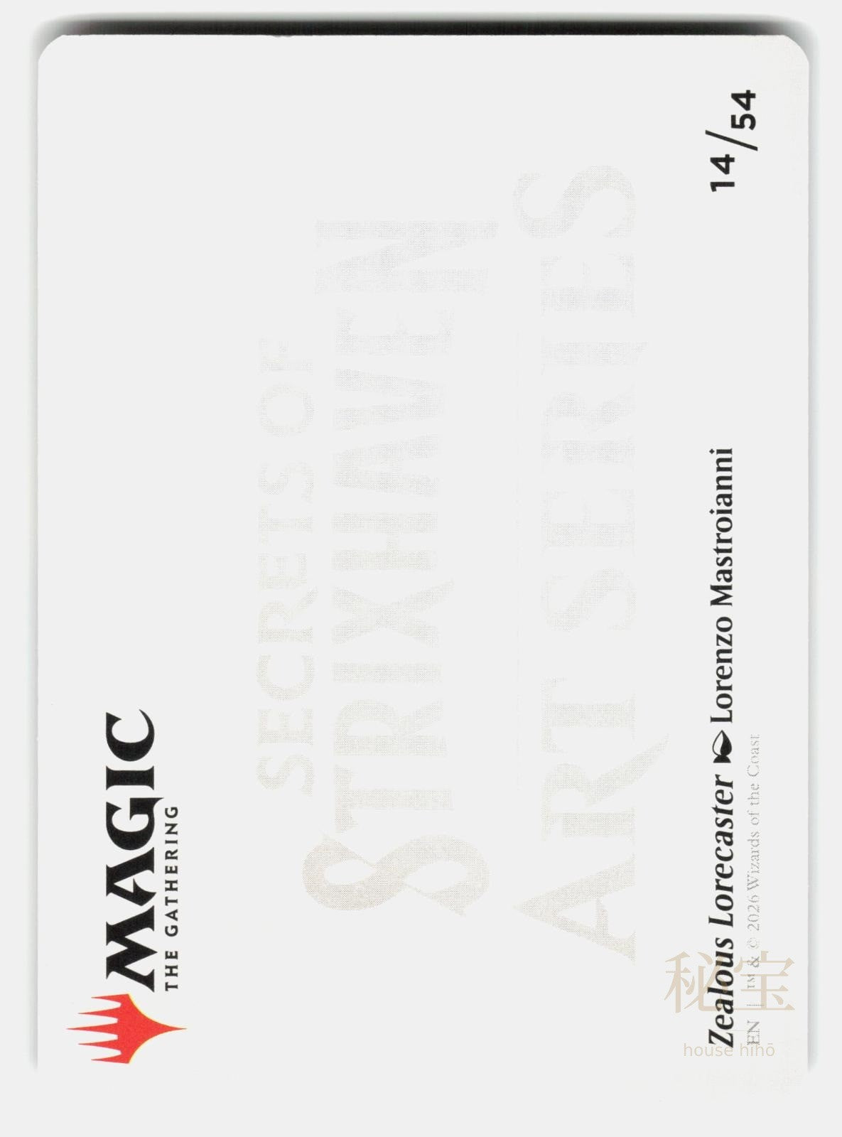 ZEALOUS LORECASTER ART SERIES GOLD STAMPED  Magic: The Gathering  MASTROIANNI NM1