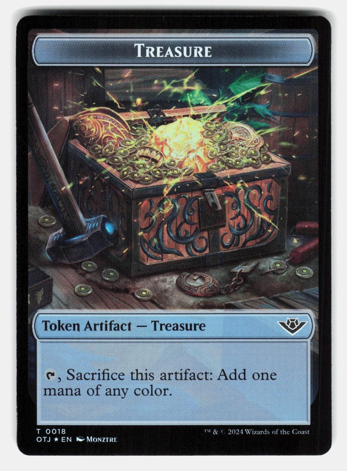 TREASURE // METEORITE DOUBLE SIDED TOKEN FOIL   Magic: The Gathering   WONG NM/M1