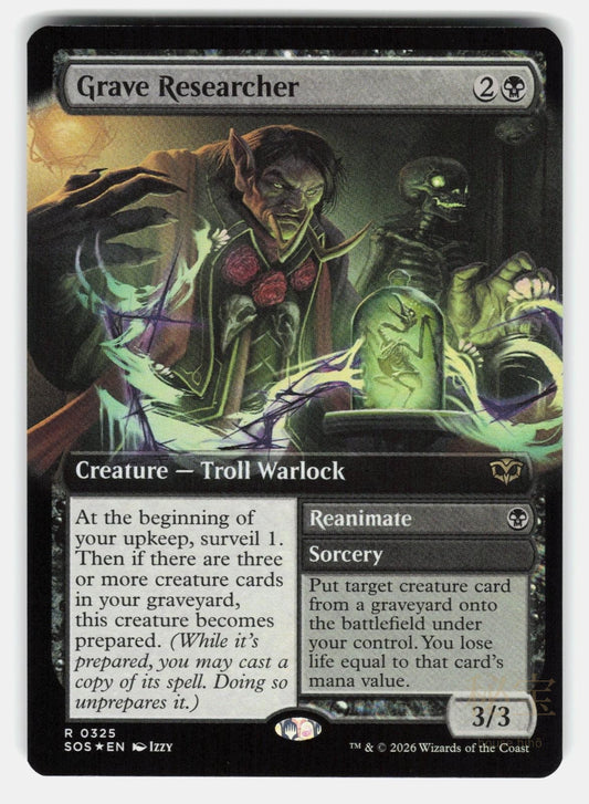 GRAVE RESEARCHER (EXTENDED ART) FOIL   Magic: The Gathering   IZZY NM/M0