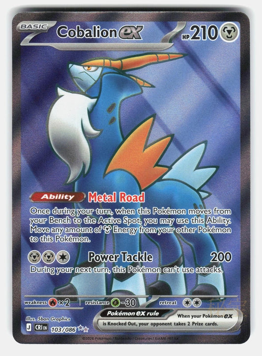 COBALION EX CRI 103/086   Pokemon   2026 GRAPHICS NM/M0