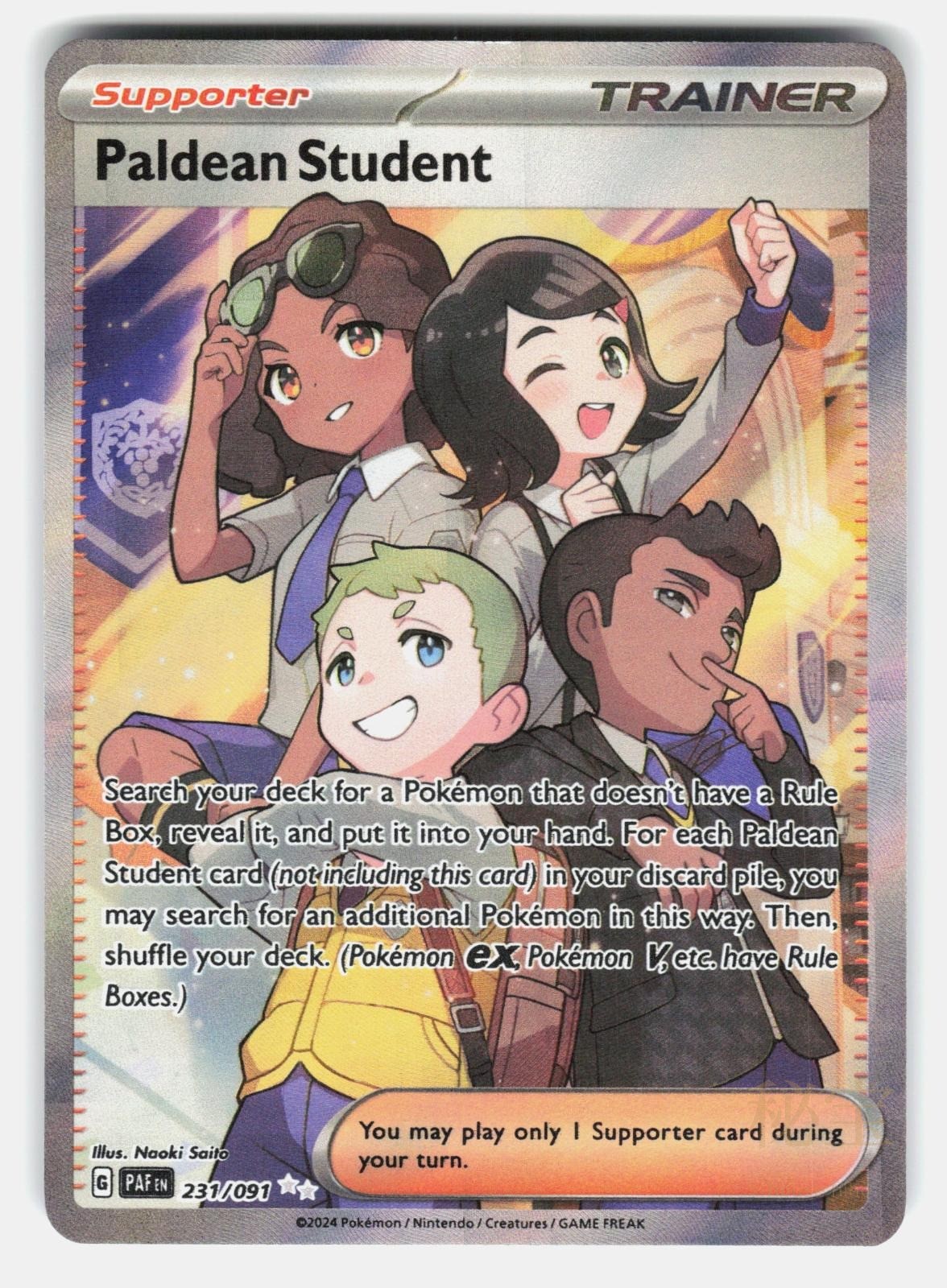 PALDEAN STUDENT PAF 231/091   Pokemon   2024 SAITO MP0