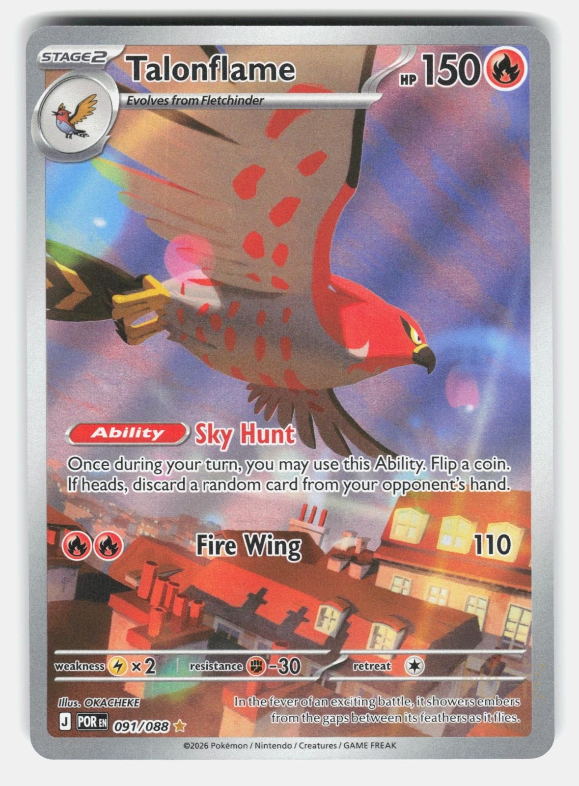 TALONFLAME ME03 091/088   Pokemon   2026 OKACHEKE NM/M0