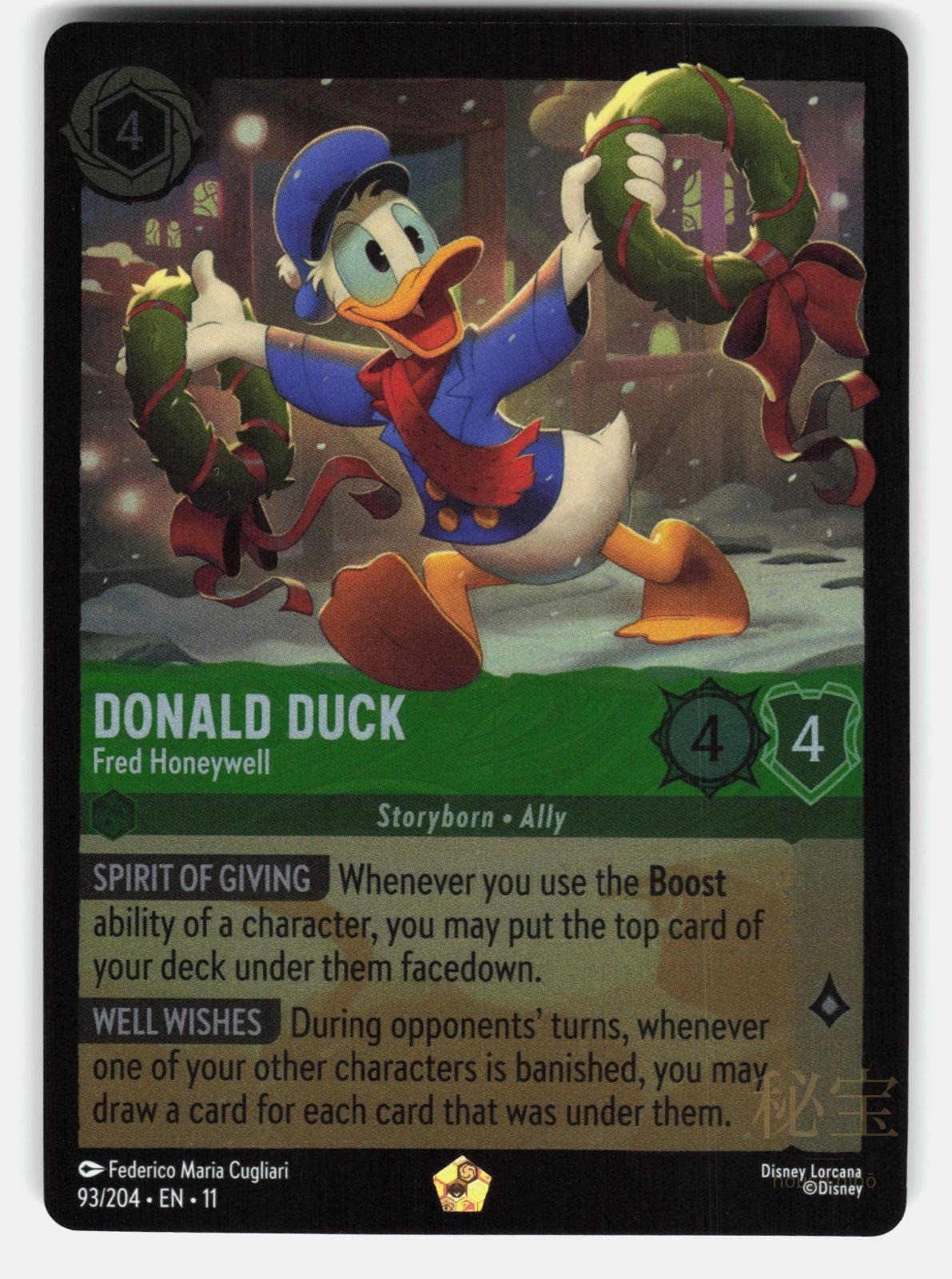 DONALD DUCK   FRED HONEYWELL 93/204 COLD FOIL   LORCANA   NM/M0