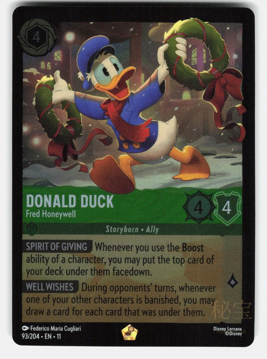 DONALD DUCK   FRED HONEYWELL 93/204 COLD FOIL   LORCANA   NM/M0