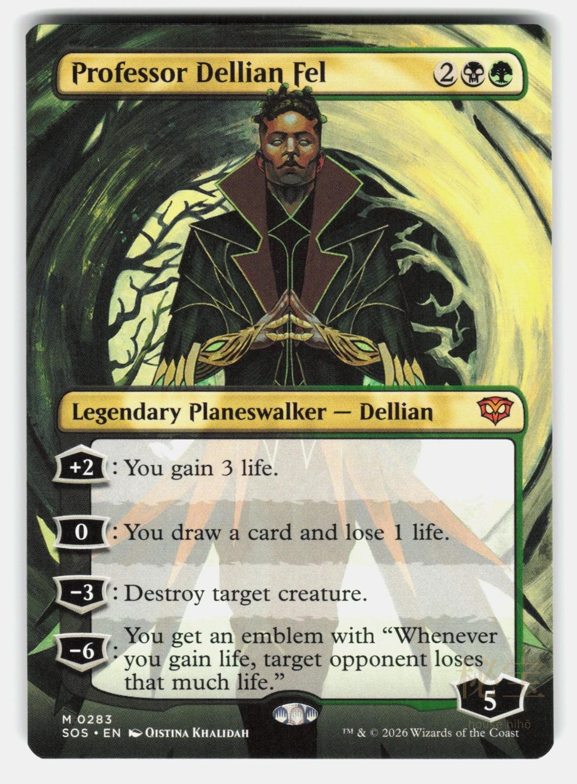 PROFESSOR DELLIAN FEL (BORDERLESS)   Magic: The Gathering   KHALIDAH NM/M0