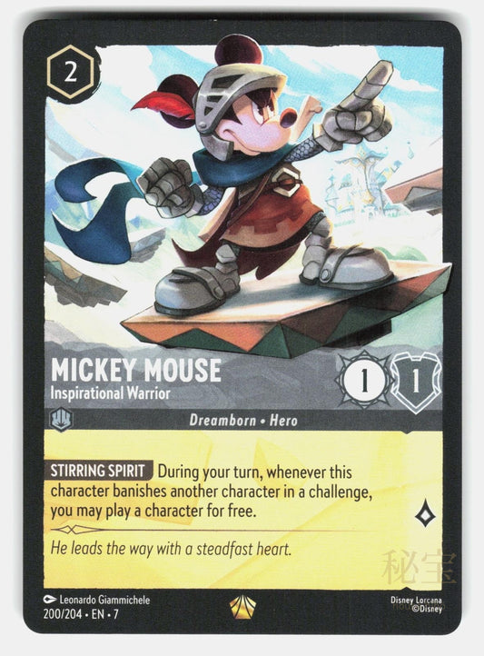 MICKEY MOUSE   INSPIRATIONAL WARRIOR 200/204   LORCANA   NM/M0