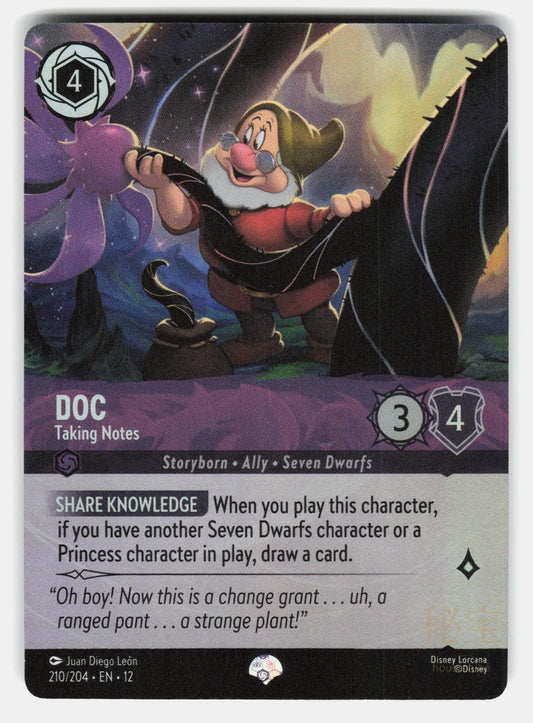 DOC   TAKING NOTES (EPIC) HOLO   LORCANA   LEÓN NM/M0