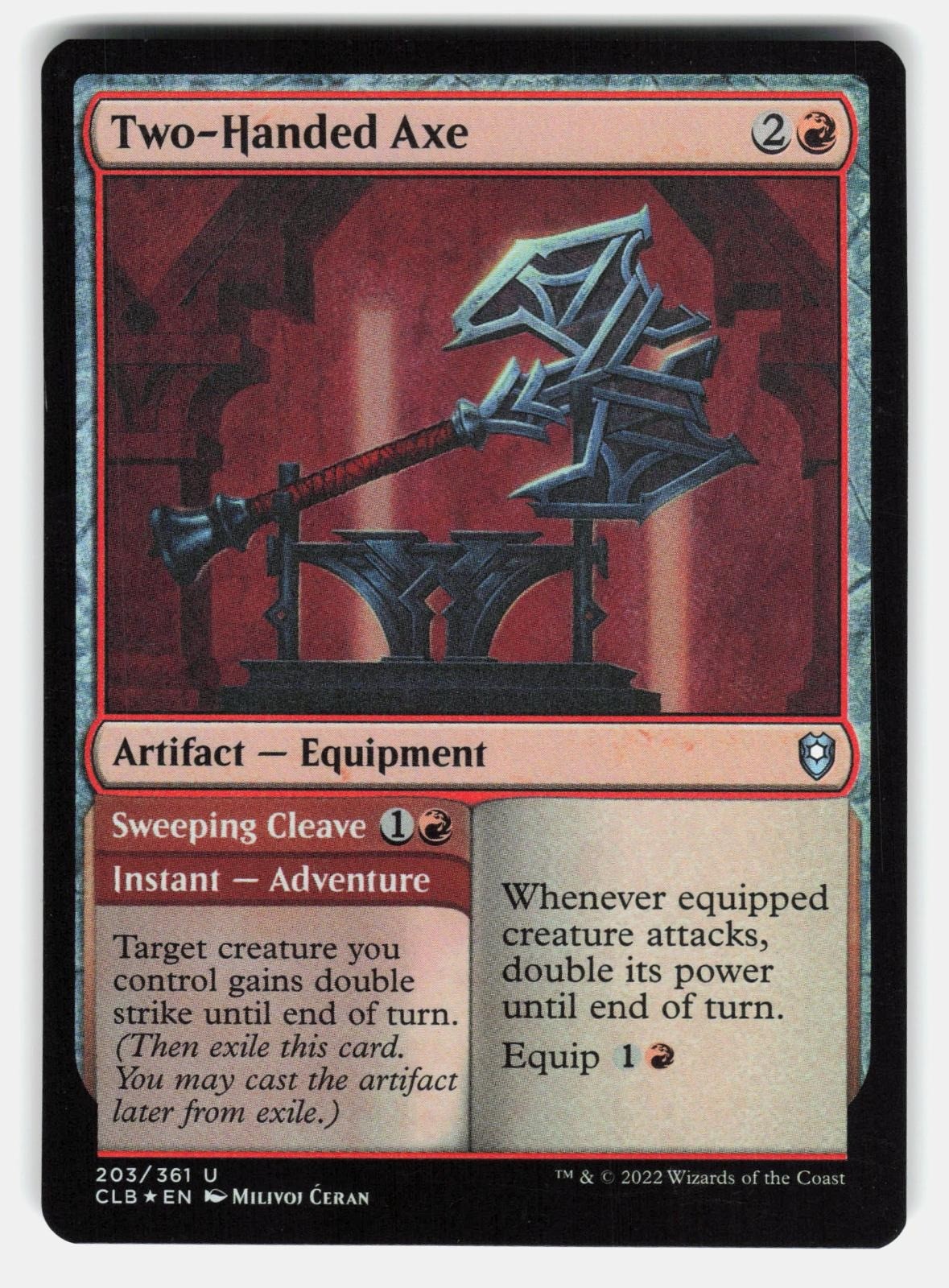 TWO HANDED AXE FOIL   Magic: The Gathering   CERAN NM/M0