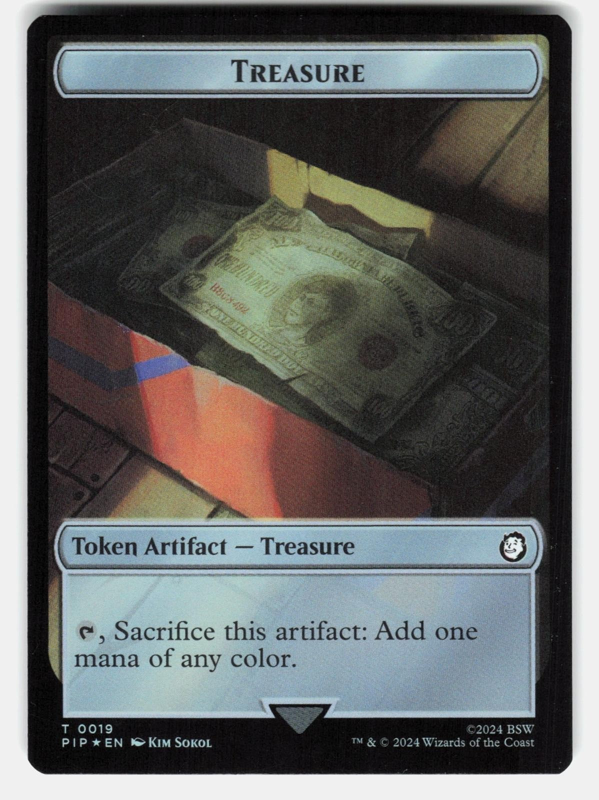 TREASURE (0019) // WASTELAND SURVIVAL GUIDE DOUBLE SIDED TOKEN FOIL COSMAI NM/M1