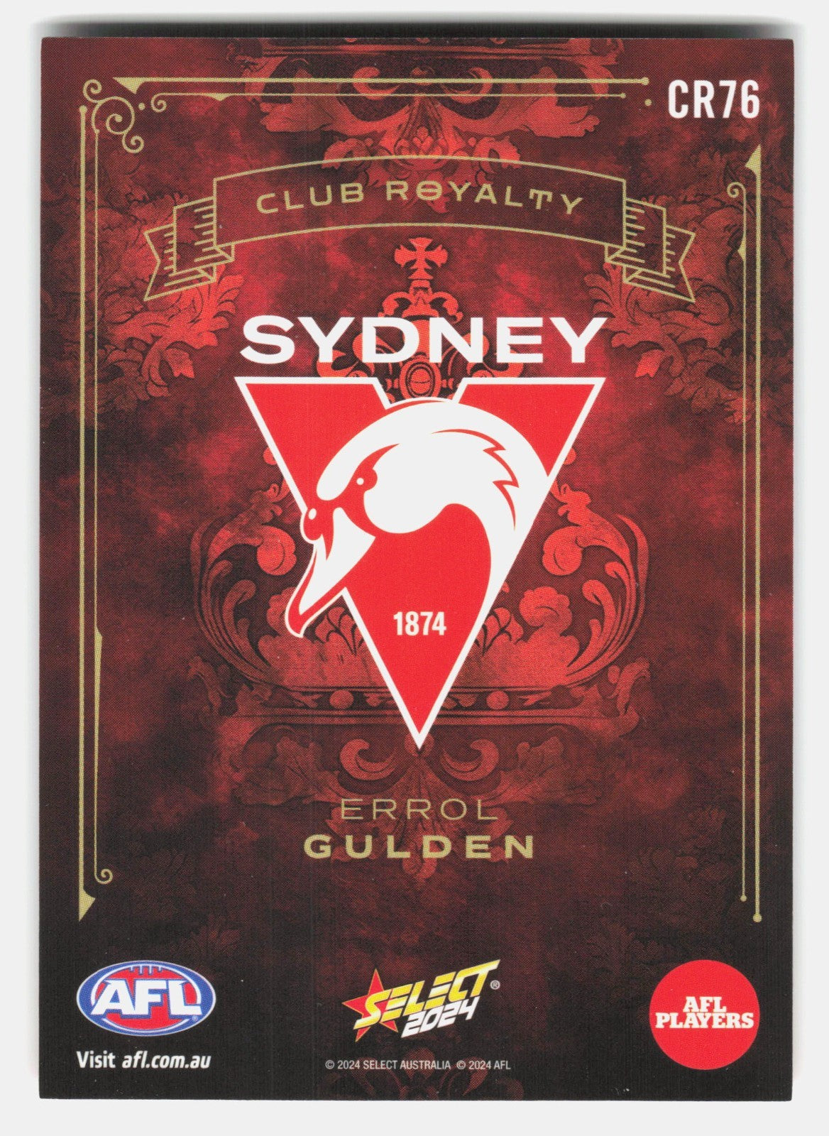 2024 SELECT AFL ERROL GULDEN 86/99   SERIALISED   SYDNEY SWANS1