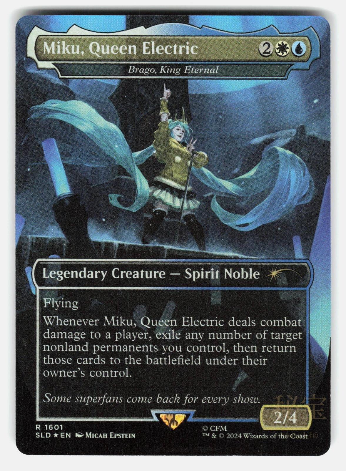 MIKU, QUEEN ELECTRIC   BRAGO, KING ETERNAL ( RAINBOW FOIL )   MTG   ORTIZ NM/M0