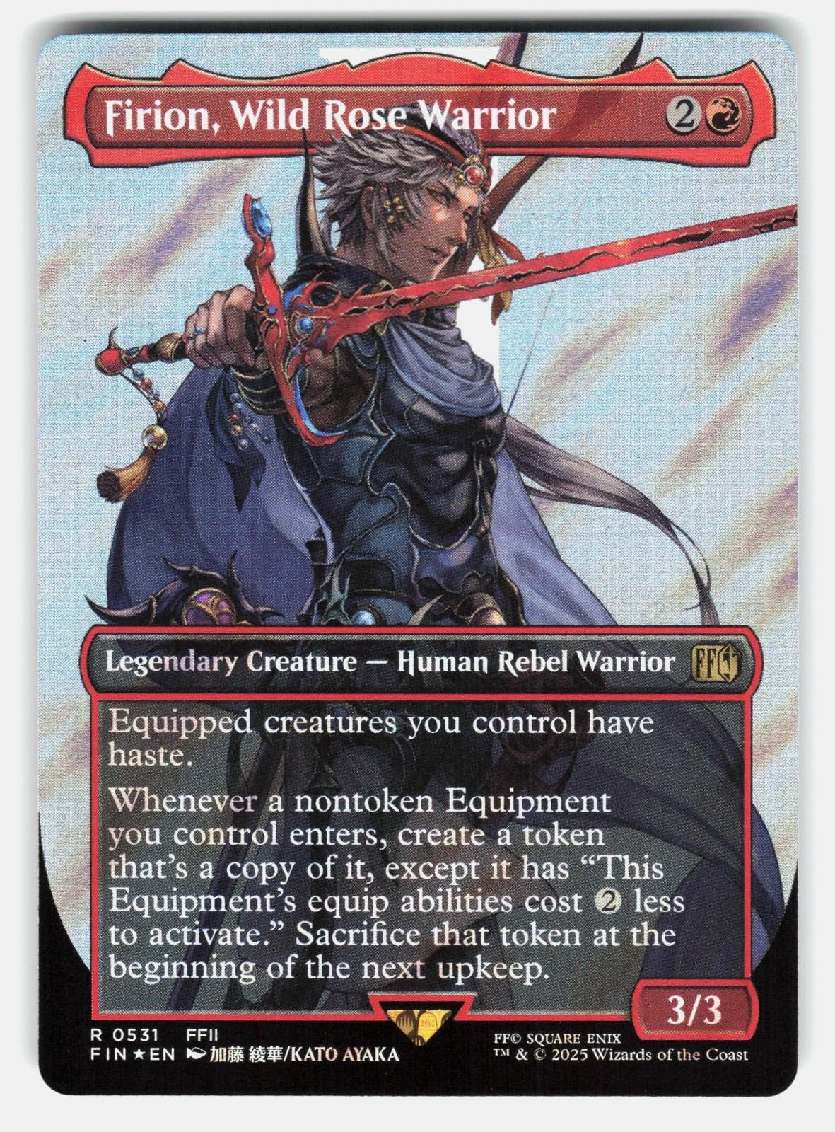 FIRION, WILD ROSE WARRIOR (BORDERLESS) (SURGE FOIL)   MTG   AYAKA NM/M0