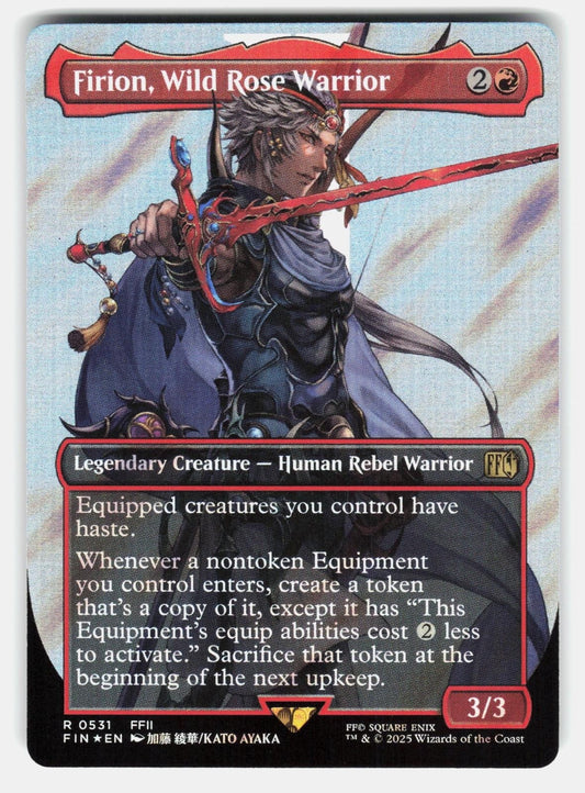 FIRION, WILD ROSE WARRIOR (BORDERLESS) (SURGE FOIL)   MTG   AYAKA NM/M0