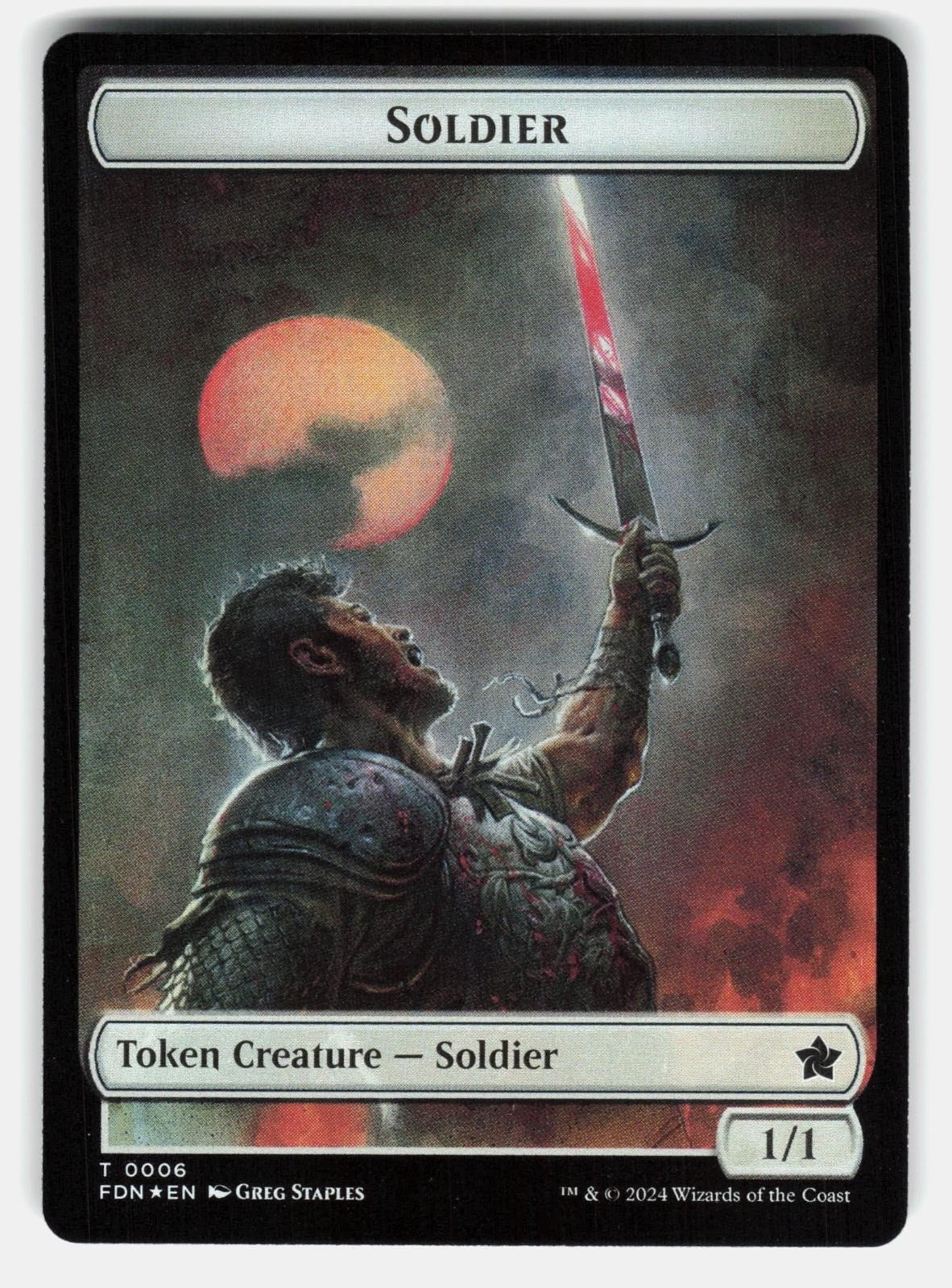 RABBIT // SOLDIER DOUBLE SIDED TOKEN FOIL   Magic: The Gathering   STAPLES NM/M0