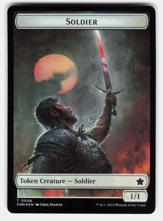 RABBIT // SOLDIER DOUBLE SIDED TOKEN FOIL   Magic: The Gathering   STAPLES NM/M0
