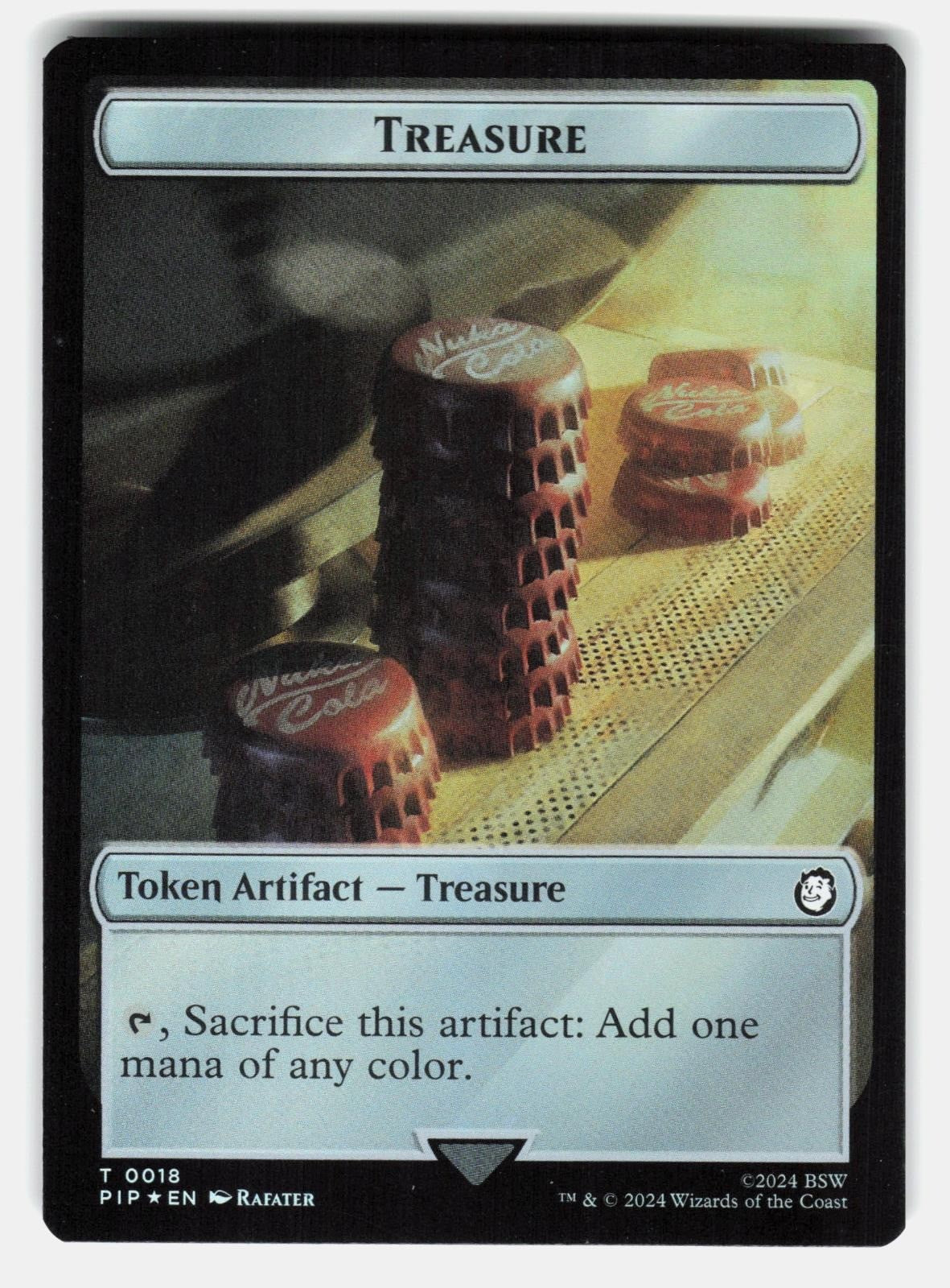 TREASURE (0018) // SOLDIER (0004) DOUBLE SIDED TOKEN FOIL   MTG   WU NM/M1