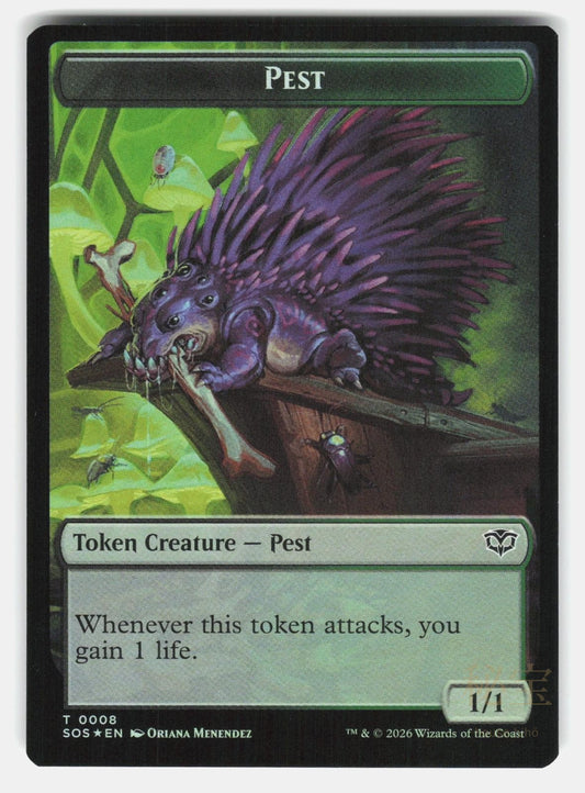 FRACTAL (0004) // PEST (0008) DOUBLE SIDED TOKEN SOS 4 // 8 FOIL  MENENDEZ NM/M0