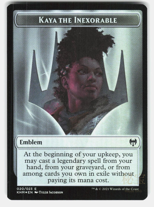 HUMAN WARRIOR // EMBLEM   KAYA THE INEXORABLE DOUBLE SIDED TOKEN 3 // 20 FOIL NM0