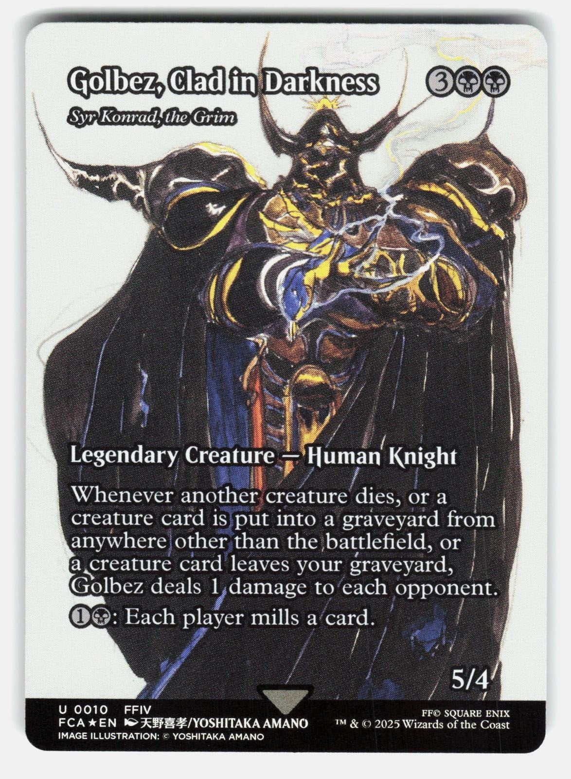 GOLBEZ, CLAD IN DARKNESS   SYR KONRAD, THE GRIM (SHOWCASE) FOIL MTG AMANO NM/M0