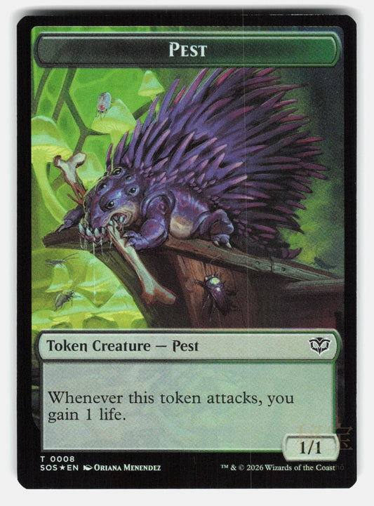 FRACTAL (0004) // PEST (0008) DOUBLE SIDED TOKEN SOS 4 // 8 FOIL  MENENDEZ NM/M0