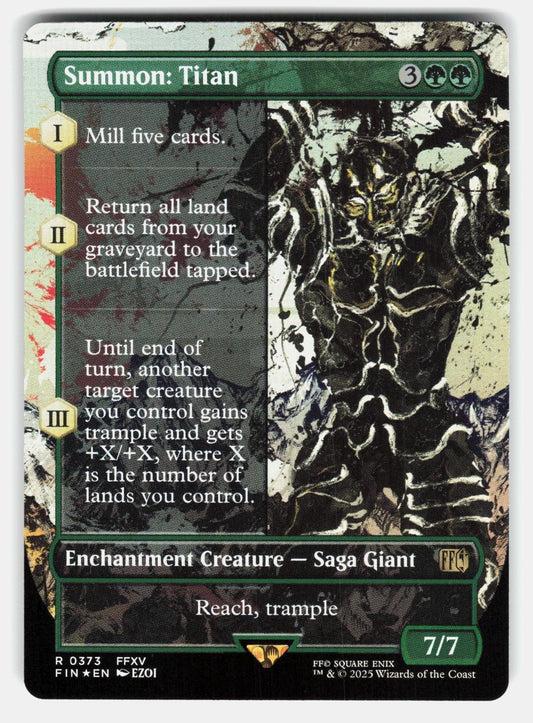 SUMMON: TITAN (BORDERLESS) 373 FOIL   Magic: The Gathering   2025 EZOI NM/M0