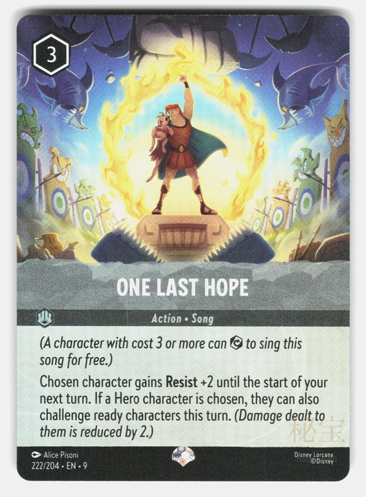 ONE LAST HOPE (EPIC) 9 222/204 HOLO   Lorcana   2025 PISONI NM/M0