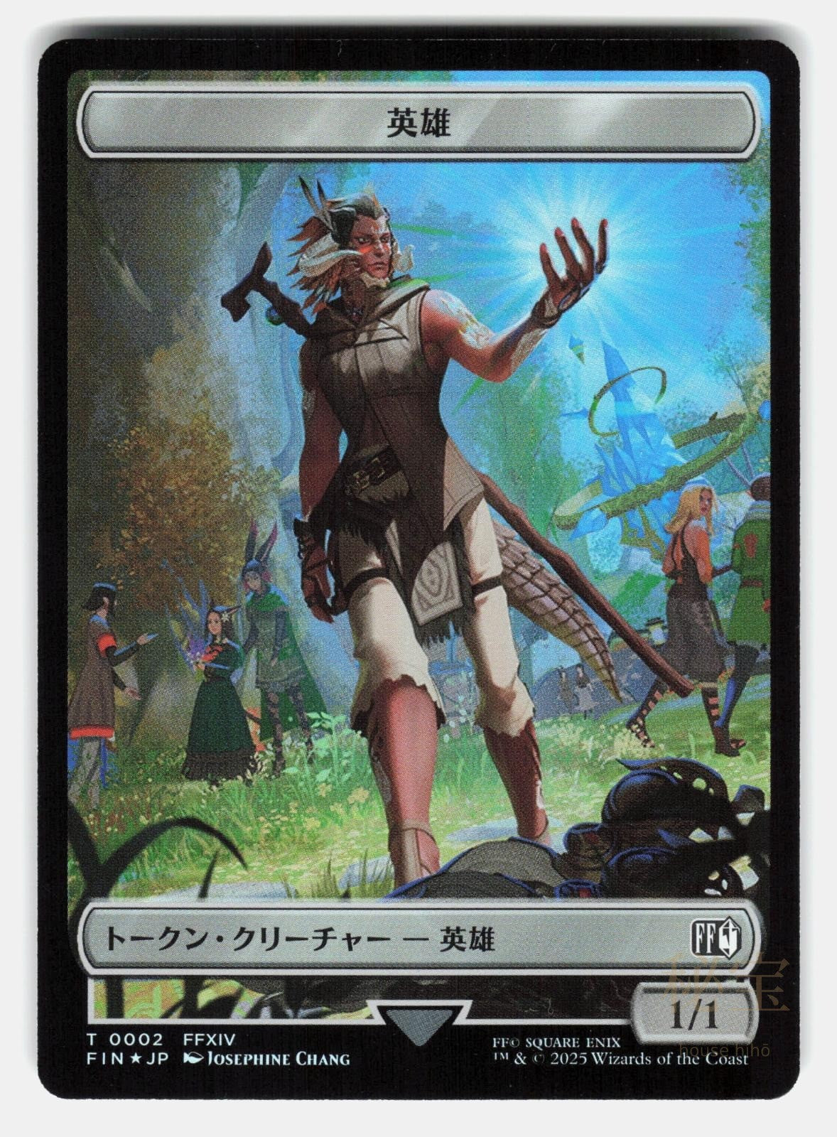 HERO (0002) // KNIGHT DOUBLE SIDED TOKEN FOIL   MTG JAPANESE   RAPHAEL NM/M1