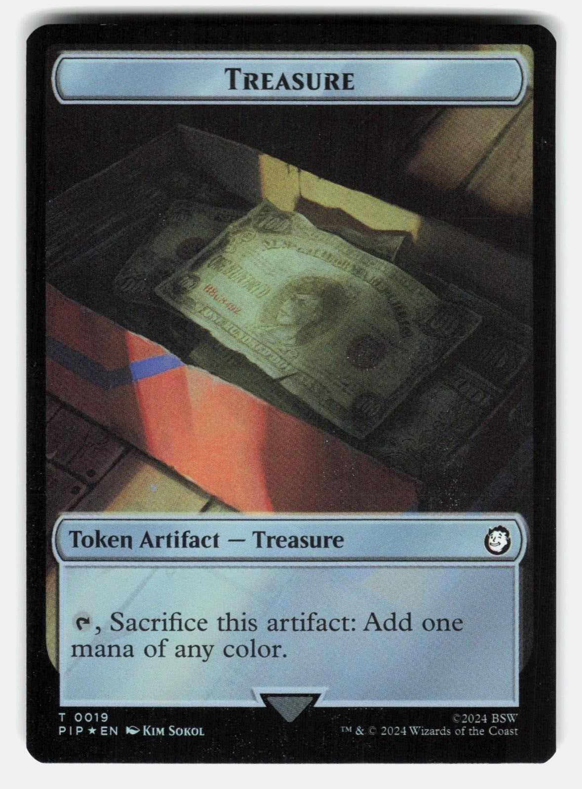 TREASURE (0019) // ALIEN DOUBLE SIDED TOKEN FOIL   MTG   ZARUCKI NM/M1