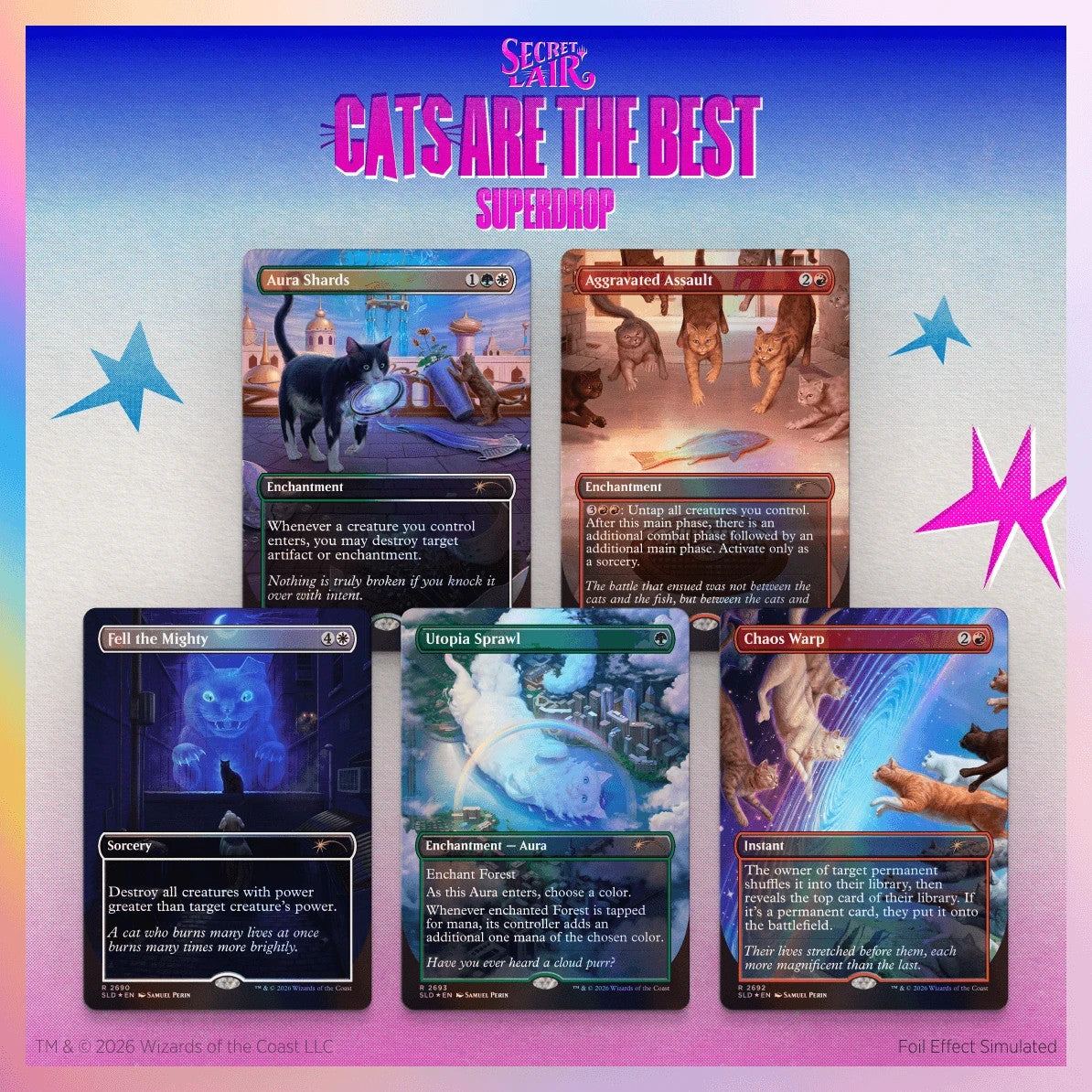Cats of Chaos Foil Edition​   Magic the Gathering Secret Lair   Sealed0