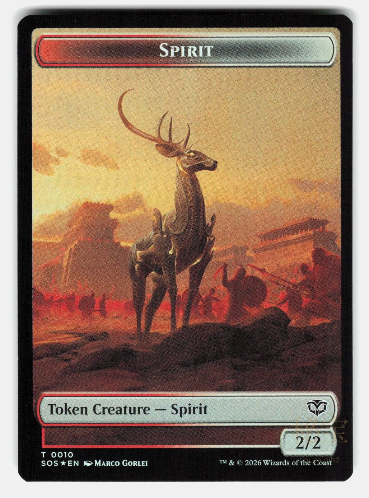 FRACTAL (0004) // SPIRIT (0010) DOUBLE SIDED TOKEN FOIL   MTG   GORLEI NM/M1
