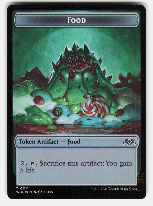 HUMAN // FOOD (0011) DOUBLE SIDED TOKEN FOIL   Magic: The Gathering  GABOLEPS NM0