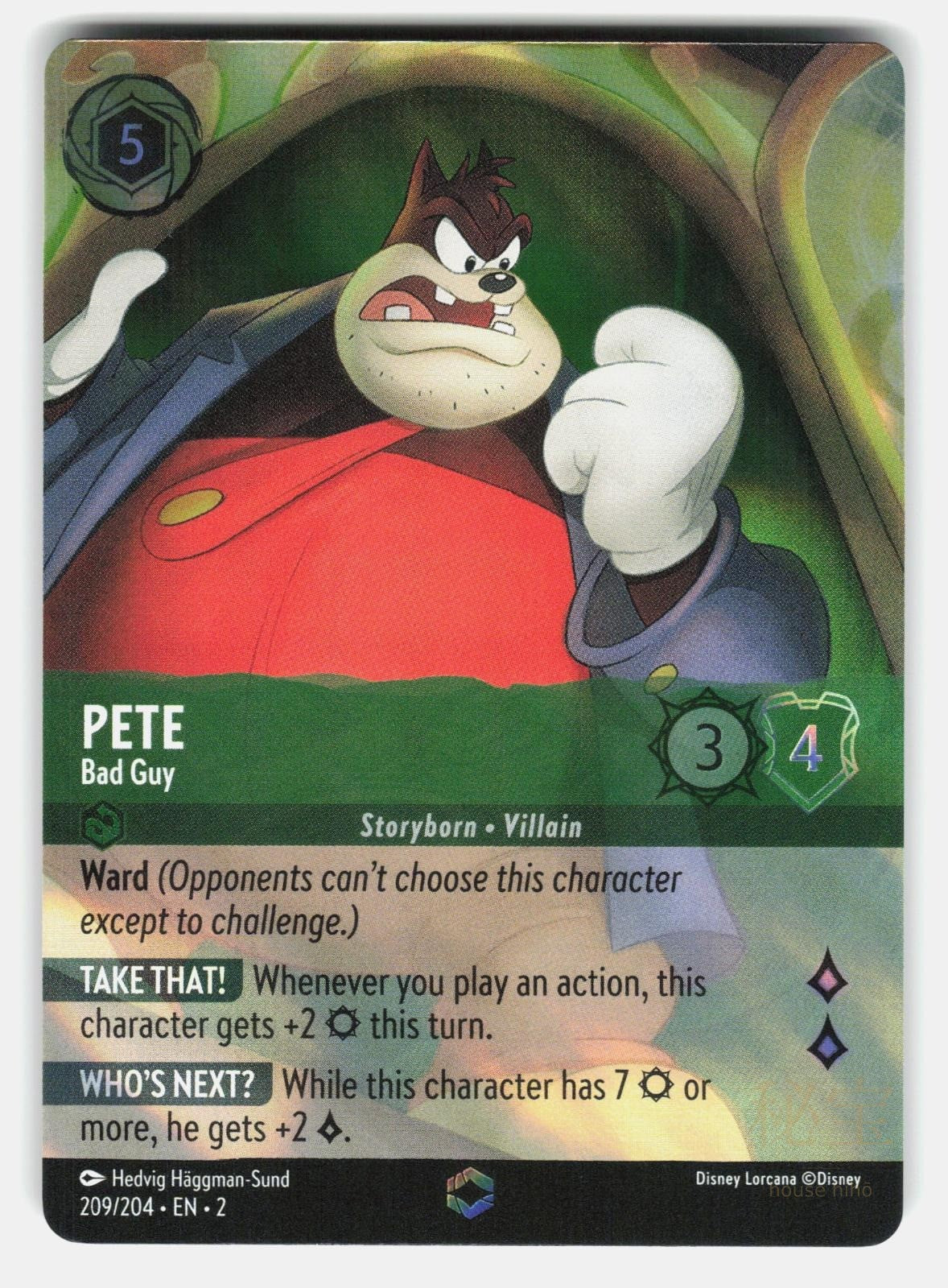 PETE - BAD GUY (ENCHANTED) 209/204 HOLO - LORCANA - NM/M0
