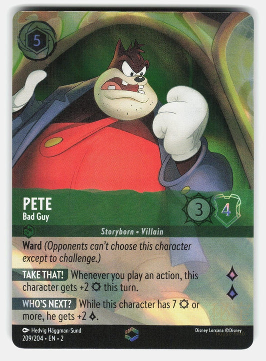 PETE - BAD GUY (ENCHANTED) 209/204 HOLO - LORCANA - NM/M0