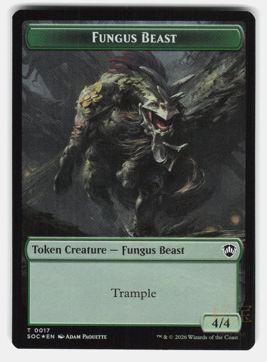 GOAT // FUNGUS BEAST DOUBLE SIDED TOKEN SOC 4 // 17 FOIL   MTG   PAQUETTE NM/M0
