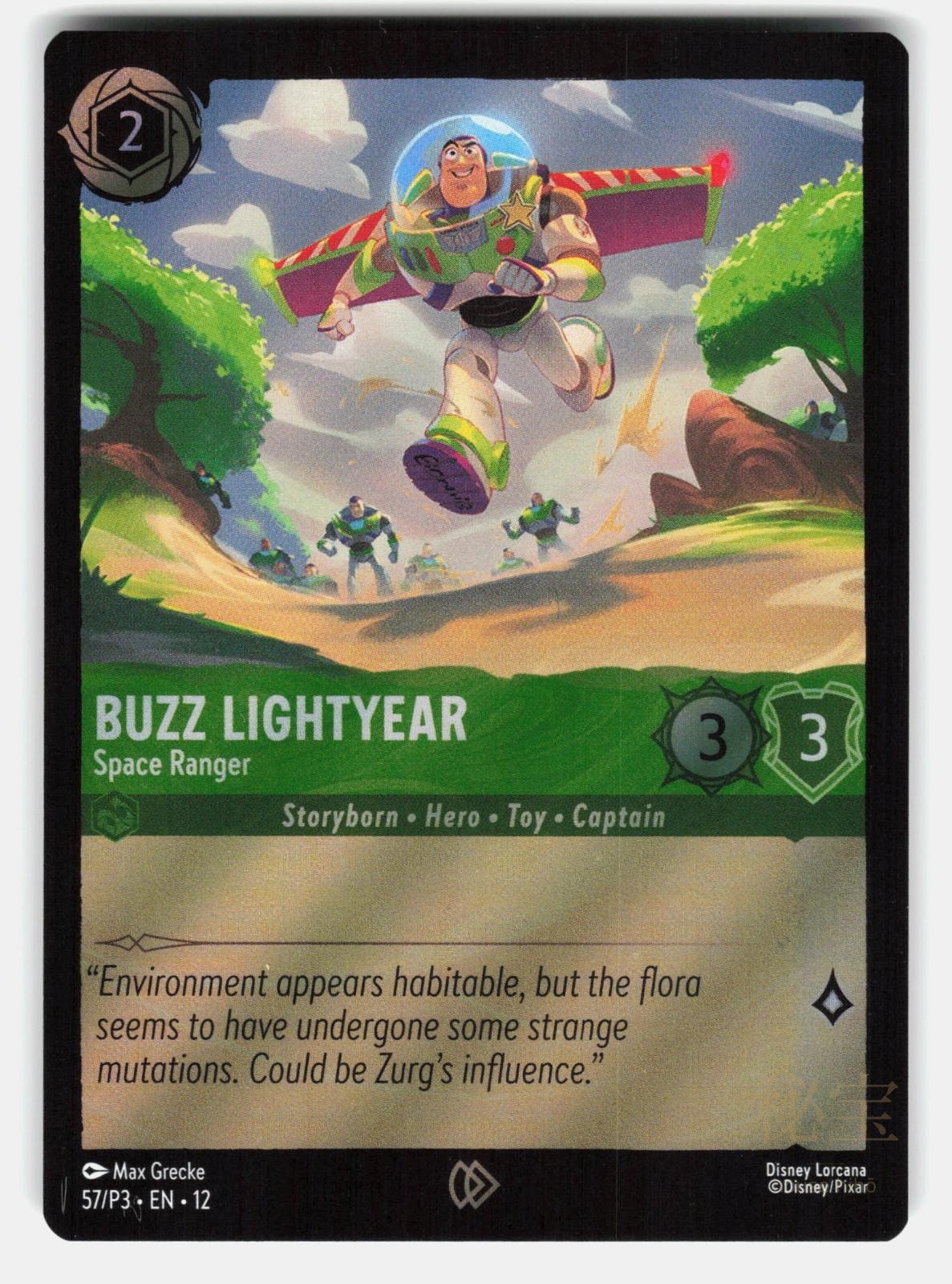 BUZZ LIGHTYEAR   SPACE RANGER 57 / P3 Toy Story 5 PROMO FOIL   Lorcana   NM/M0