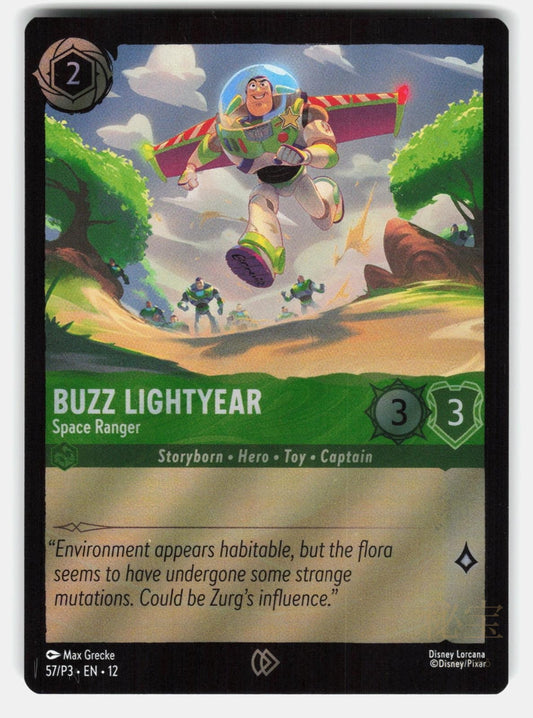 BUZZ LIGHTYEAR   SPACE RANGER 57 / P3 Toy Story 5 PROMO FOIL   Lorcana   NM/M0