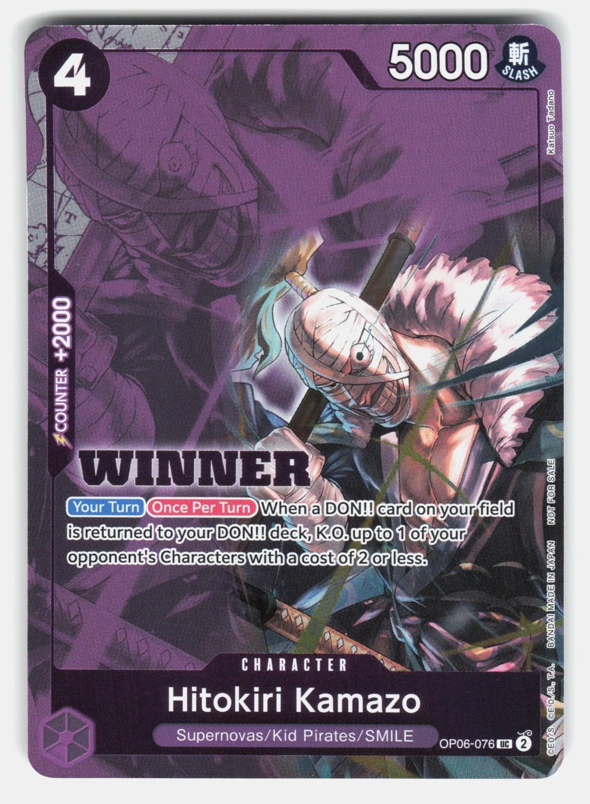 HITOKIRI KAMAZO (WINNER PACK 2025 VOL. 1) OP06 076 FOIL   One Piece  TADANO NM/M0