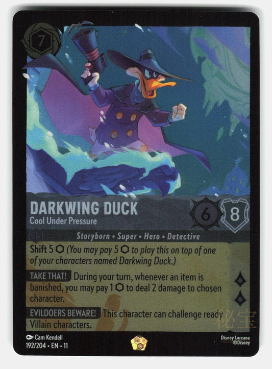 DARKWING DUCK   COOL UNDER PRESSURE 11 192/204 COLD FOIL   Lorcana KENDELL NM/M0