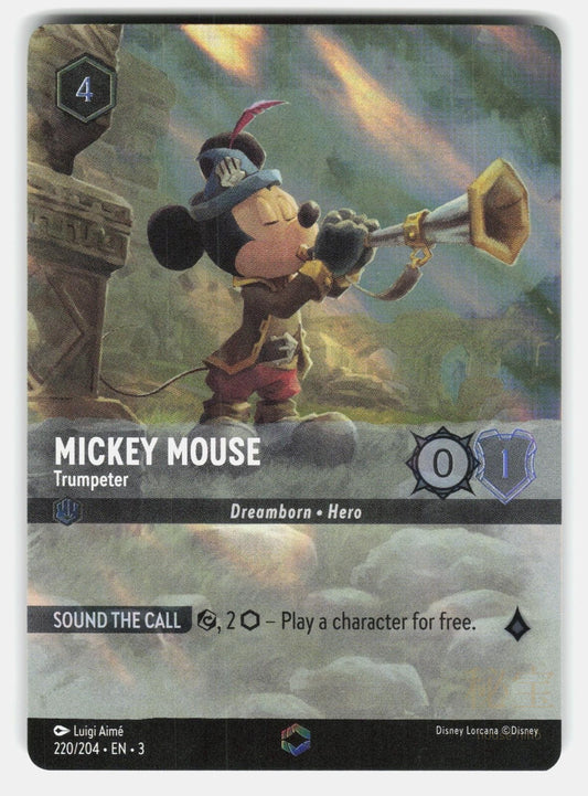 MICKEY MOUSE - TRUMPETER (ENCHANTED) 220/204 HOLO - LORCANA - NM/M0
